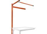 Aufbauportal m. Ausleger, Ansatztisch SPEZIAL Arbeitstisch/Werkbank UNIVERSAL/PROFI, 1250 mm, rotorange