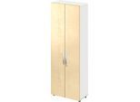 Schäfer Shop Select Schrank LOGIN, 6 Ordnerhöhen, B 800 x T 420 x H 2240 mm, weiß/Ahorn Dekor