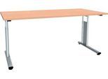 Schreibtisch ALICANTE, C-Fuß, Rechteck, B 1600 x T 800 x H 680-820 mm, Buche-Dekor