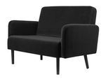 Zweisitzer Sofa meet by Paperflow LISBOA, Samtbezug schwarz, Fußgestell schwarz, B 1240 x T 815 x H 830 mm