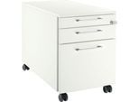 Schäfer Shop Select Rollcontainer 126, 3 Schübe, Griff eckig, weiß/weiß