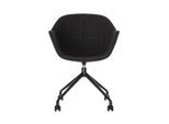 Schalenstuhl Gant, B 620 x T 575 x H 850 mm, um 360° drehbar, Rollen, gepolstert, Polypropylen & Stahl lackiert, ant./schwarz
