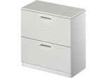 Schäfer Shop Genius Hängeregistraturschrank TETRIS SOLID, 2 OH, B 800 mm, abschließbar, mit Abdeckplatte, lichtgrau/weißalu