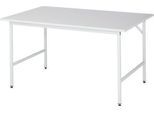 Rau ESD-Arbeitstisch Jerry, manuell höhenverstellbar, 28 mm Spanplatte mit Melaminbelag, bis 300 kg, B 1500 x T 1000 x H 800-850 mm, lichtgrau