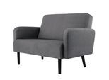 Zweisitzer Sofa meet by Paperflow LISBOA, Stoffbezug grau, Fußgestell schwarz, B 1240 x T 815 x H 830 mm