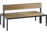Sitzbank Basic Plus, 2-seitig, Rückenlehne, ohne Schuhrost, 4-Fußgestell schwarzgrau RAL 7021, B 1500 mm, Dekor silbergrau