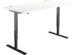 Schreibtisch Start Off, elektrisch höhenverstellbar, Rechteck, T-Fuß, B 1600 x T 800 x H 755-1255 mm, weiß/schwarz