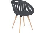 Outdoor-Stuhl Topstar T2023, 2 Stück, ergonomische Kunststoffschale, Füße ein- und ausdrehbar, anthrazit