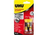 UHU Sekundenkleber blitzschnell Minis 3 x 1 g, flüssig, wasserfest, 3er Set