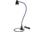 LED-Tischleuchte Bauer & Böcker Satelite, 4,5 W, 490 lm, 3000 K, dimmbar, neigbar, L 750 mm, Aluminium, schwarz-blau