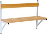 Wandbank, Holz, 1015 mm breit, lichtgrau (RAL 7035)