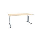 Schreibtisch ALICANTE, C-Fuß, Rechteck, B 1600 x T 800 x H 680-820 mm, Ahorn-Dekor