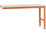 Manuflex Ansatztisch UNIVERSAL Standard, 1750 x 800 mm, Melamin lichtgrau, rotorange