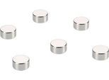 Magnete, für Glas-Magnettafeln, rund, Haftkraft bis 3 kg, Ø 10 x H 5 mm, Metall, chromfarben, 6 Stück