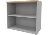 Regal ARLON OFFICE, 2 Ordnerhöhen, B 900 x T 450 x H 816 mm, Eiche-Dekor/alu