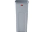 Rubbermaid Abfallbehälter Untouchable, quadratisch, mit Klemmschlitz, L 394 x B 419 x H 836 mm, 87 l, Kunststoff, grau