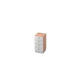Schubladenschrank, 2 OH, B 400 x T 420 mm, Nussbaum-Dekor/silber