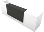 Theke Spezia, gerade, B 3260 x T 880 x H 1130 mm, weiß/Leder grau