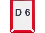 Magnet-Sichttaschen, DIN A6 hoch, rot, 10 Stück