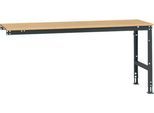 Manuflex Ansatztisch UNIVERSAL Standard, 2000 x 800 mm, Multiplex natur, anthrazit