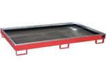 Bauer Regalwanne RW 2200-1 PE, mit PE-Einsatz, lackiert, L 2165 x B 1315 x H 230 mm, feuerrot RAL 3000
