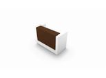 Theke Spezia, gerade, B 1660 x T 880 x H 1130 mm, weiß/Leder grau