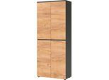 Schrank Boston, 5 Ordnerhöhen, B 800 x T 400 x H 1970 mm, Dekor Graphit & Navarra Eiche