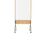 Mobiles Whiteboard Rocada Natural, drehbar, magnethaftend, Stahl auf Melaminholzplatte, Tafelfläche mit B 1000 x H 1200 mm