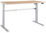 Schäfer Shop Select Schreibtisch Moxxo IQ, elektrisch höhenverstellbar, Rechteck, C-Fuß, B 1800 x T 800 x H 725-1185 mm, Buche/weißaluminium