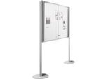 BST freistehendes Ständersystem für MEDIA ST/MEDIA BA Schaukästen, L 40 x B 30 x H 1950 mm, mit Metallbodenplatte