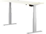 Schäfer Shop Select Schreibtisch ERGO-T, elektrisch höhenverstellbar, Rechteck, T-Fuß, B 1600 x T 800 x H 640-1300 mm, weiß/weißaluminium