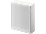 Schäfer Shop Genius Querrollladenschrank TETRIS SOLID, 3 OH, B 1000 mm, inkl. 19 mm Abdeckplatte, weiß/weißalu