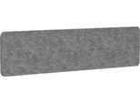 Akustik Tischtrennwand AKUSTIX Vario, Schallabsorptionsklasse B, Stärke 18 mm, ohne Klemmen, B 1600 x H 400 mm, PET-Filz, grau