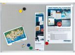 Franken Pinnwandtafel Pin'n'Mag X-tra!Line, Textil + Metallgitter, Aluminiumrahmen, 900 x 600 mm, PM3602