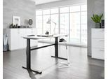 Schäfer Shop Select Schreibtisch, elektrisch höhenverstellbar, Rechteck, C-Fuß, B 1600 x T 800 x H 725-1185 mm, weiß/schwarz