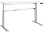 Schäfer Shop Select Schreibtisch Moxxo IQ, elektrisch höhenverstellbar, Rechteck, C-Fuß, B 1800 x T 800 x H 725-1185 mm, weiß/weißaluminium