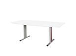 Schäfer Shop Select Besprechungstisch Planova Basic, Boot, T-Fuß, B 2000 x T 1000 x H 717 mm, weiß/weißaluminium RAL 9006