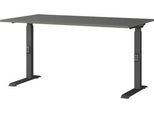 Schreibtisch Porto, mechanisch höheneinstellbar, C-Fuß, B 1400 x T 800 x H 680-910 mm, schwarz/graphit