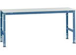 Manuflex Grundtisch UNIVERSAL Standard, Tischplatte Kunststoff, 2000x800, brillantblau