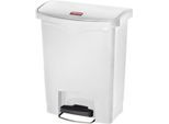 Rubbermaid Tretabfalleimer Slim Jim Step-On, L 425 x B 271 x H 536 mm, 30 l, Kunststoff, weiß