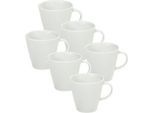 Kaffeetasse Solea, uni, weiß, Porzellan, 6 Stück