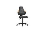 Arbeitsdrehstuhl, Rollen, Supertec schwarz, Griffe orange