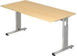 Schreibtisch ULM, C-Fuß, Rechteck, B 1600 x T 800 x H 650-850 mm, Ahorn-Dekor