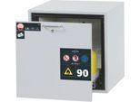 Sicherheitsunterbauschrank Typ 90 asecos UB-S-90, Schublade, Front Lichtgrau, B 593 x T 574 x H 600 mm