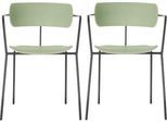 Stuhl BISTRO, stapelbar bis zu 4 Stück, B 535 x T 545 x H 760 mm, Stahlrohr & Polypropylen, grün, 2 Stück