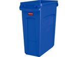 Rubbermaid Abfallbehälter Slim Jim, L 590 x B 280 x H 630 mm, 60 l, Kunststoff, blau