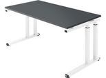 Schäfer Shop Select Schreibtisch SET UP, C-Fußgestell, 1600x800, graphit/weiß