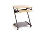 Computerwagen HAKU, 3 Ablageflächen, bis 15 kg, 4 Rollen, B 600 x T 490 x H 760 mm, Stahl/Holz, anthrazit/helles Eiche-Dekor