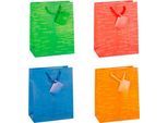 TSI Geschenktasche Laura, mittelgroß, 18 x 10 x 23 cm, reißfest, 12er-Set, farbsortiert