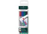 Marker Faber-Castell Multimark, 4er-Set, M, non-permanent